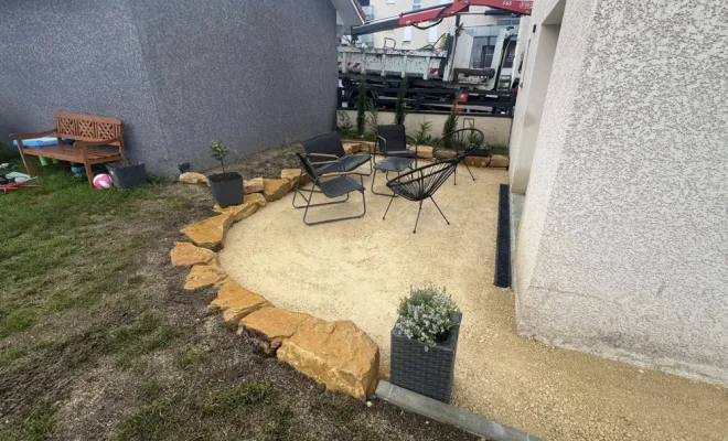 Création et aménagement d'un jardin avec un coin terrasse à Bourgoin-Jallieu, Tignieu-Jameyzieu, ENTREPRISE Thomas SARL