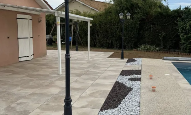 Rénovation d'une terrasse sur plot et gazon synthétique à Bourgoin-Jallieu, Tignieu-Jameyzieu, ENTREPRISE Thomas SARL